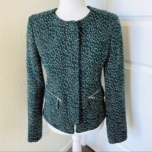 Helene London Tweed Zip Front Blazer